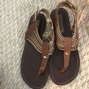Steve Madden brown and gold sandals